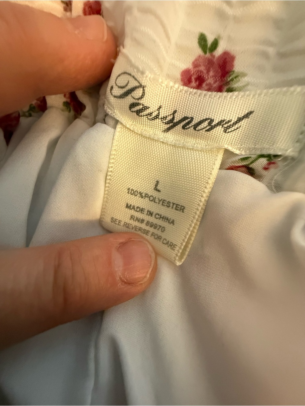 Passport Cream Maxi Skirt with Red Floral Print - Picture 5 of 5
